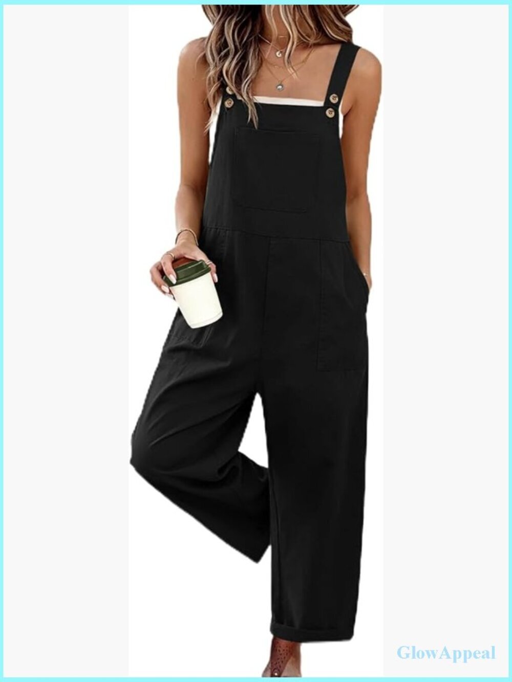 Baggy Bib Overalls Casual Sleeveless Jumpsuit with Pockets